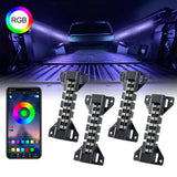 4PCS RGB LED Truck Bed Lights Kit APP Control for Cargo, Pickup Truck, SUV, RV, Boat