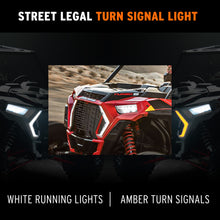 Load image into Gallery viewer, RZR LED Turn Signal light, RZR Fang Accent Light Kit IP68 Waterproof RZR XP Turbo Fang Acccent Street Legal Light Kit Front Signature Assembly for 2019-2022 Polaris RZR XP 1000 Turbo