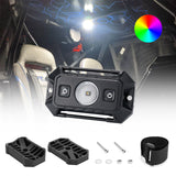 UTV LED Dome Light W/ Switch for UTV RZR Can-Am Polaris Ranger 4x4 Truck SUV-White/RGB