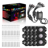 12 pods RGB LED Rock Lights Kit for Car Truck Atv Rzr Utv Suv Off Road