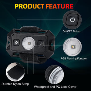 LED Dome Light RGBW| LED| ON-OFF Switch| DC 9-32V| Interior Lights| Roll Bar Cage Mount