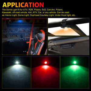 LED Dome Light RGBW| LED| ON-OFF Switch| DC 9-32V| Interior Lights| Roll Bar Cage Mount