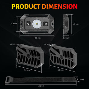 LED Dome Light RGBW| LED| ON-OFF Switch| DC 9-32V| Interior Lights| Roll Bar Cage Mount