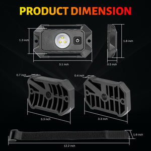 UTV LED Dome Light for UTV RZR Can-Am Polaris Ranger 4x4 Truck SUV-WHITE LIGHT