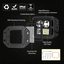 Load image into Gallery viewer, 2Pcs 5inch 72W Flush Mount LED Pods for Truck utv 4x4 Boat Grill Mount