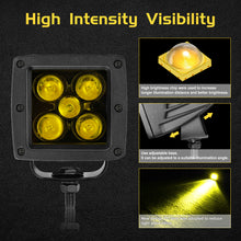 Load image into Gallery viewer, Amber LED Pod Fog Lights 3 Inch 100w for Truck, Jeep, and Off-Road, IP68 Waterproof