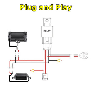 Wiring Harness for LED Light Bar - 2 Lead