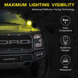 Amber LED Pod Fog Lights 3 Inch 100w for Truck, Jeep, and Off-Road, IP68 Waterproof