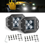 2pcs 5'' 100W Flush Mount LED Pods for Trucks ATV UTV SUV Car Boat