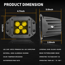 Load image into Gallery viewer, 2PCS 5inch 100w Amber Flush Mount Led Pods