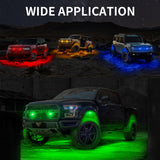 12 pods RGB LED Rock Lights Kit for Car Truck Atv Rzr Utv Suv Off Road