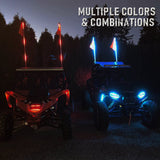 2pcs 5ft Led Whip Lights for Utv ATV Polaris Off Road Truck RZR Buggy Dune 4x4 Sxs