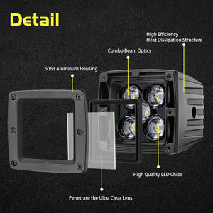 3 Inch 100w Led Pods Off Road Square Driving Light for Trucks ATV UTV SUV Car Boat