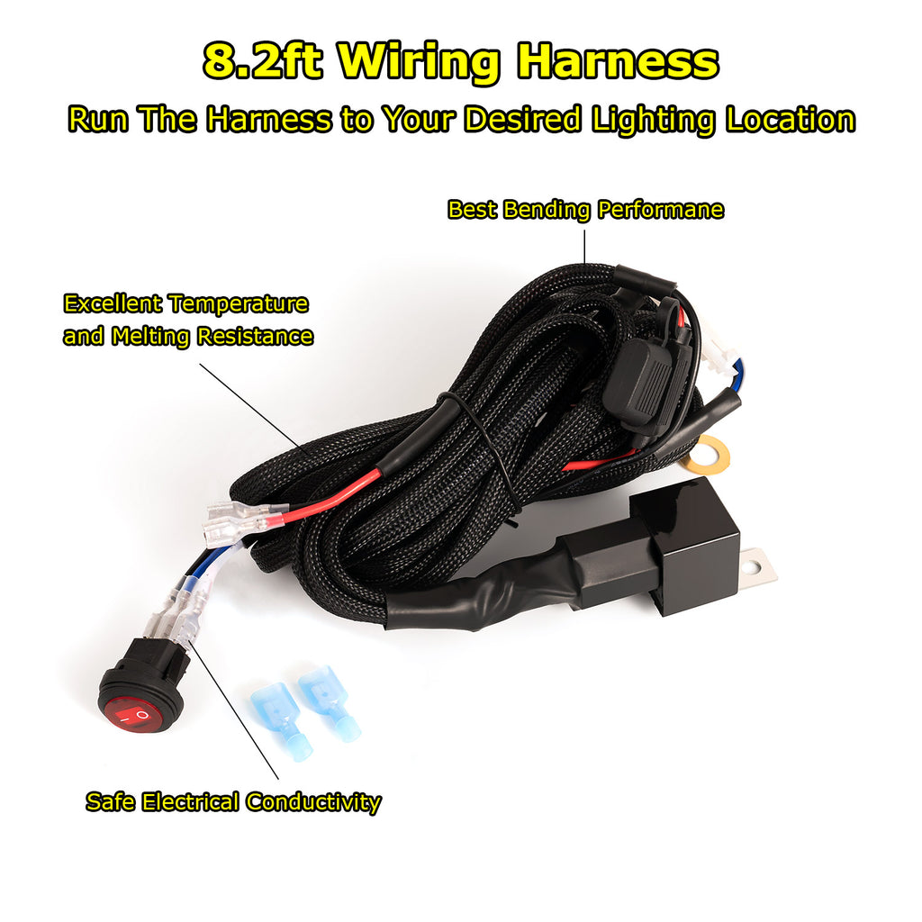 Wiring Harness for LED Light Bar, 12V 40A 1 Lead YCHOWTECH